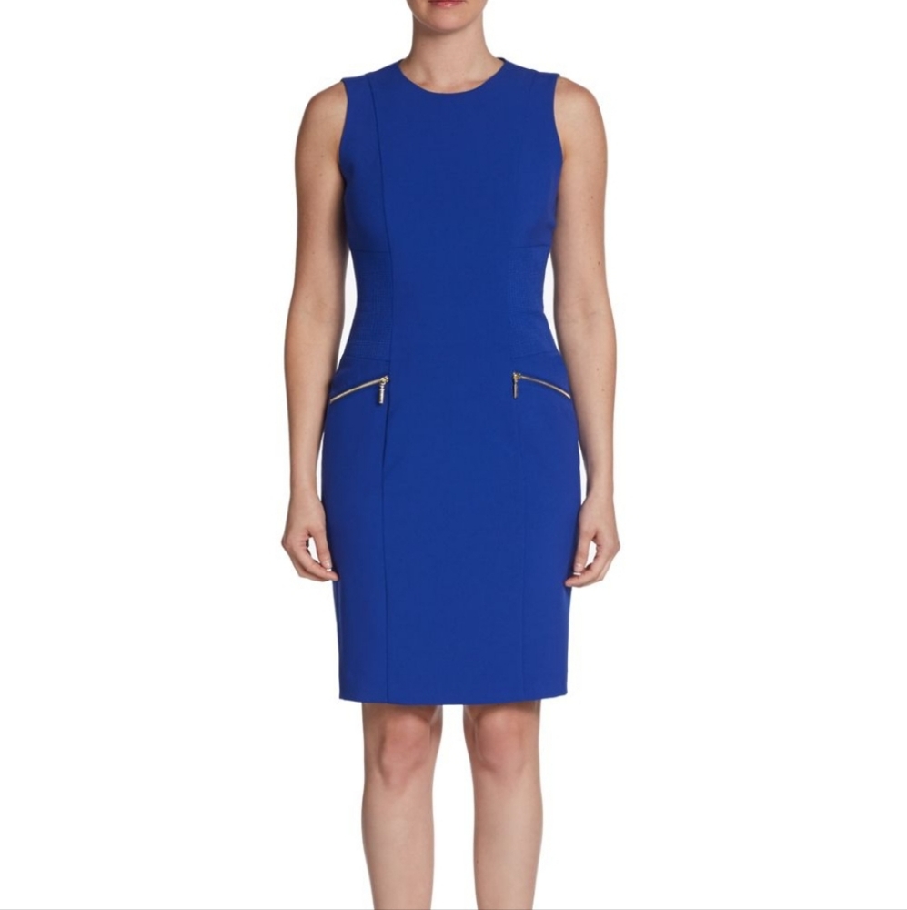 Calvin Klein Royal Blue Sleeveless Sheath Dress